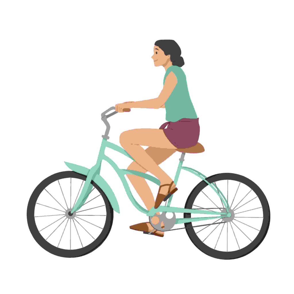 femme sur un vélo en habits d'été
